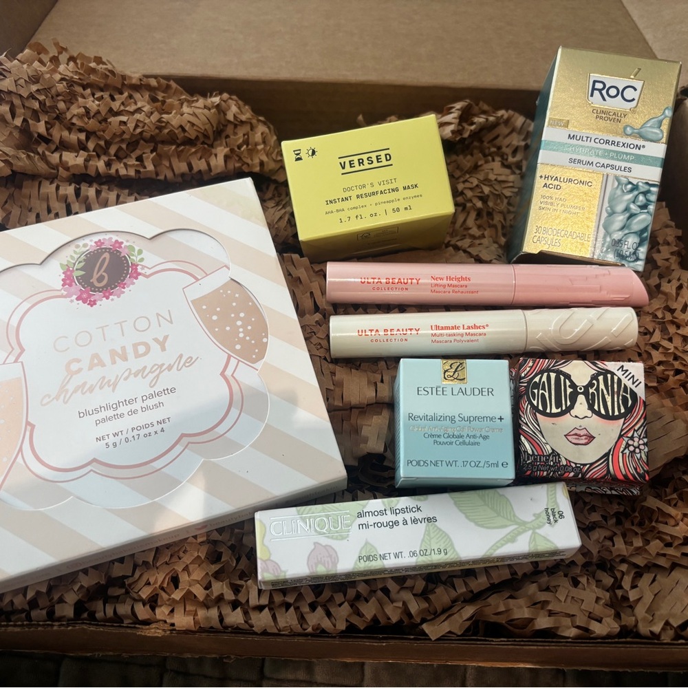 Beauty Bakerie. Benefit. Clinique black honey. Ulta. RoC. Versed. Estée Lauder